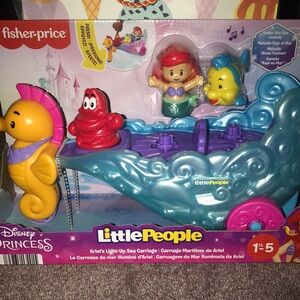 Fisher Price Little People Disney Princess Ariel Light-up Sea Carriage W/Sound
